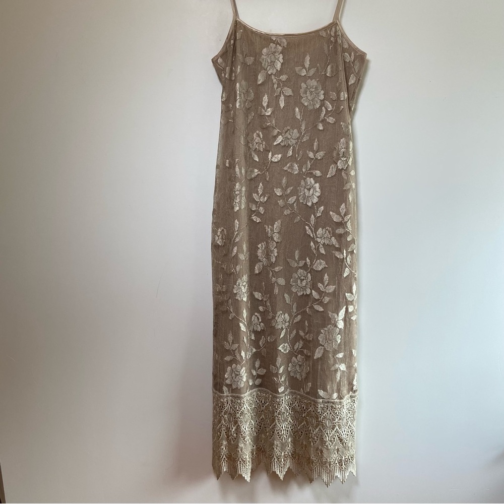 Sue Wong Vintage Nocturne Lace Mesh Slip Dress